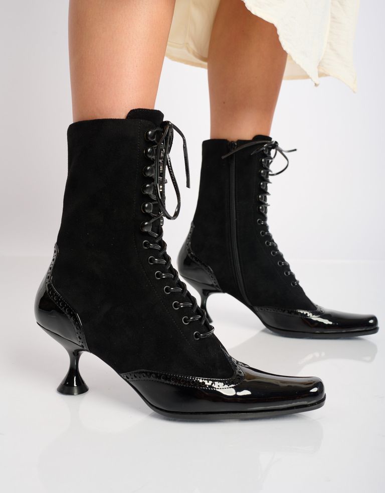 נעלי נשים - Jeffrey Campbell - מגפונים עם עקב VICTORIAN - שחור4