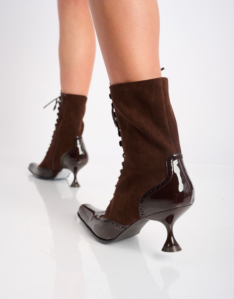 נעלי נשים - Jeffrey Campbell - מגפונים עם עקב VICTORIAN - חום4