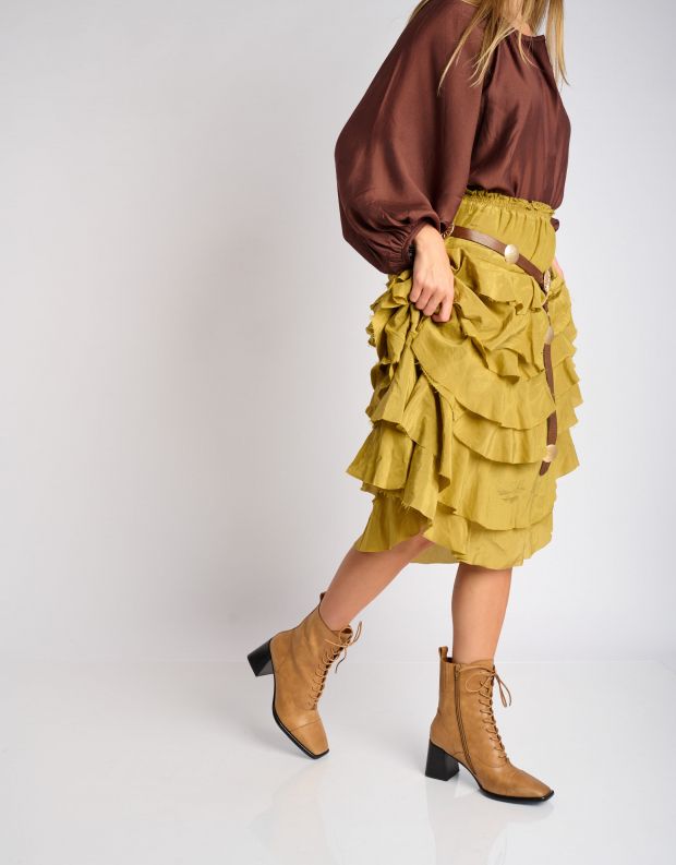 נעלי נשים - Jeffrey Campbell - מגפונים עם עקב WESTLYN - בז'