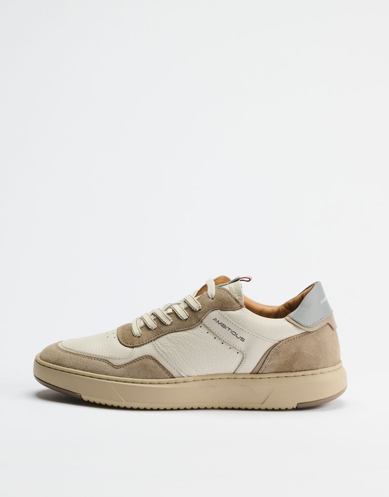 נעלי גברים - Ambitious - סניקרס עור AKTIF - לבן   חום1