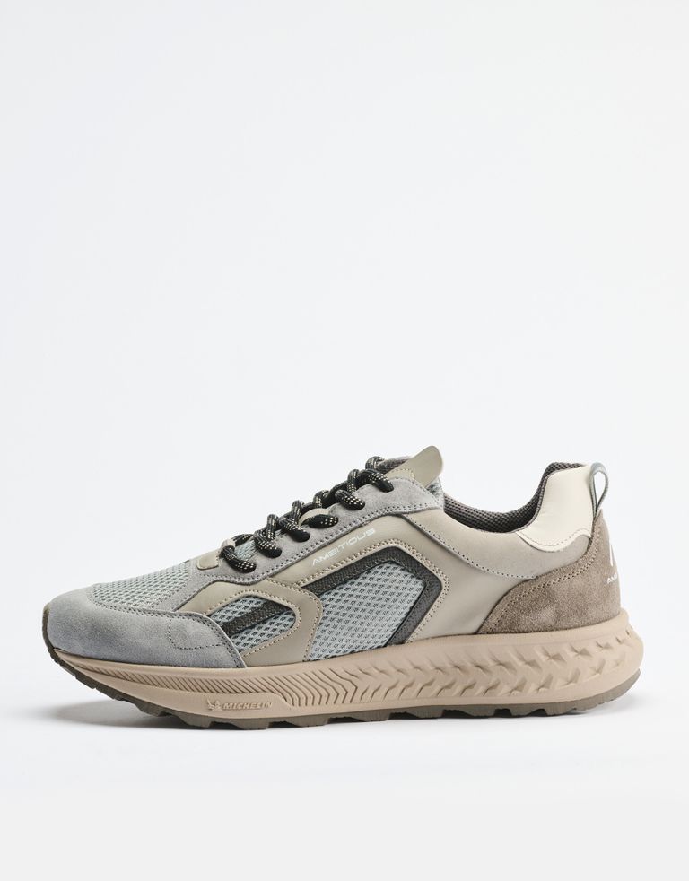 נעלי גברים - Ambitious - סניקרס עור ובד VENTURE - אפור2