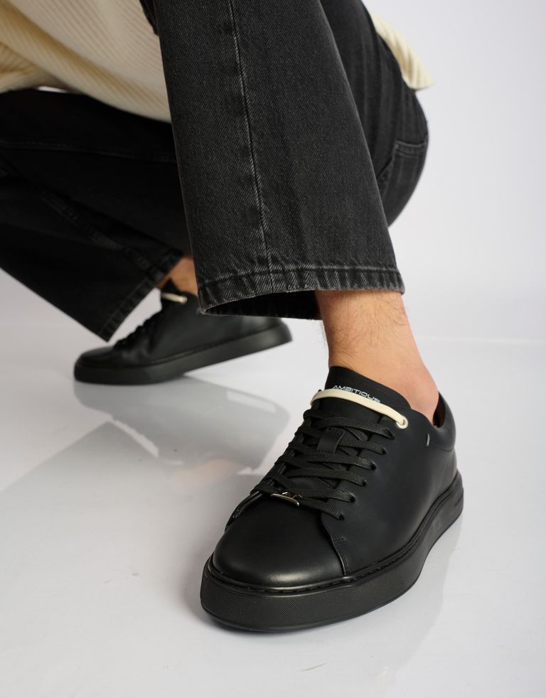 נעלי גברים - Ambitious - סניקרס עור LEWIS - שחור1