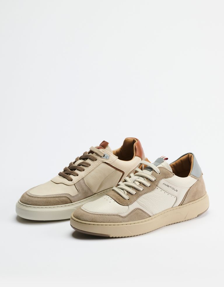 נעלי גברים - Ambitious - סניקרס עור AKTIF - לבן   חום3