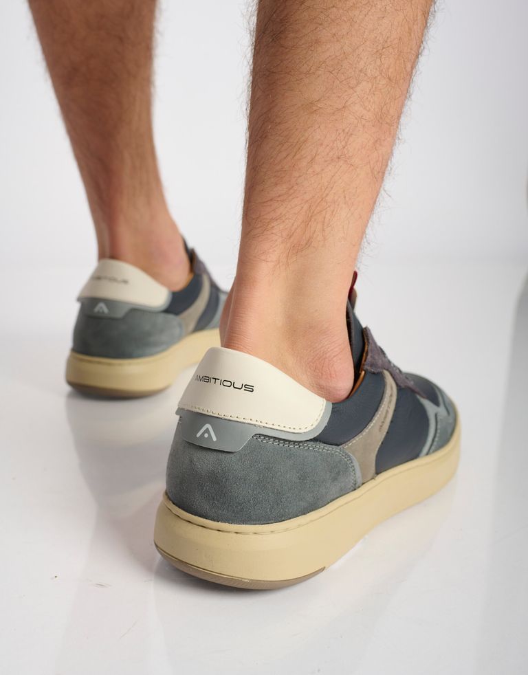 נעלי גברים - Ambitious - סניקרס עור AKTIF - כחול   אפור4