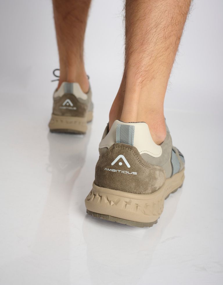 נעלי גברים - Ambitious - סניקרס עור ובד VENTURE - אפור4
