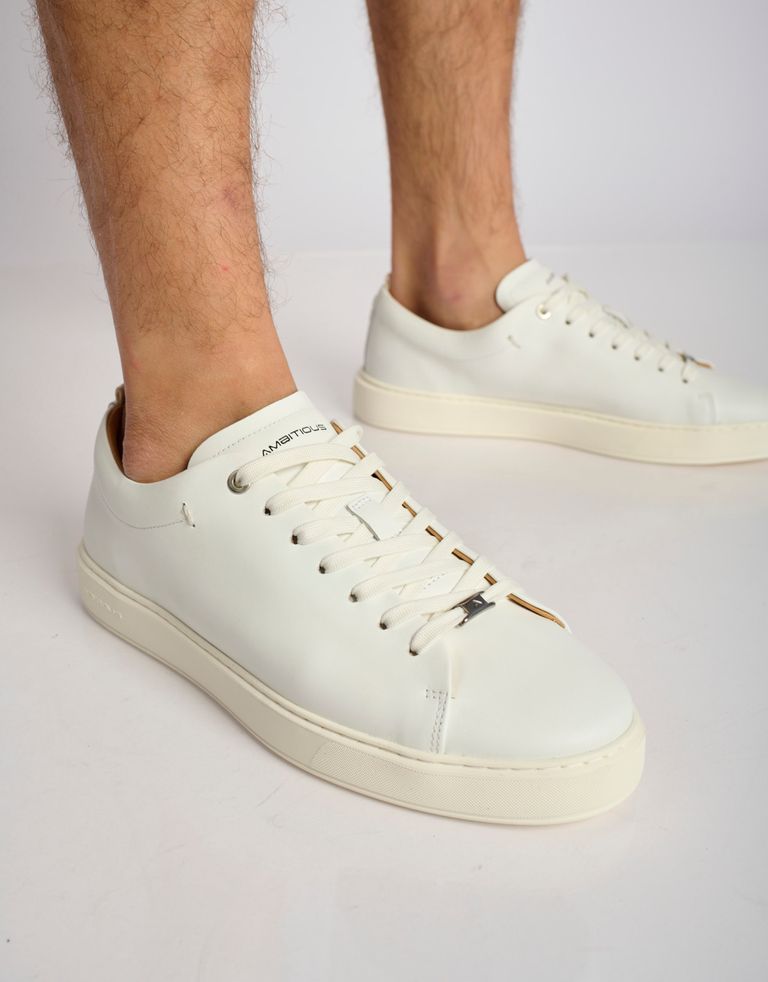 נעלי גברים - Ambitious - סניקרס עור LEWIS - לבן2