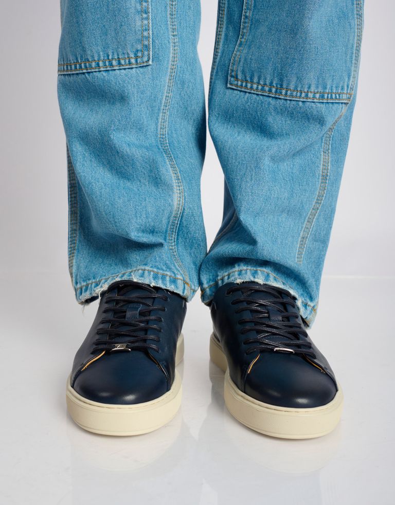 נעלי גברים - Ambitious - סניקרס עור LEWIS - כחול3