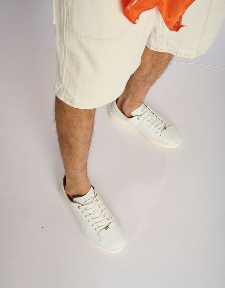 נעלי גברים - Ambitious - סניקרס עור LEWIS - לבן3
