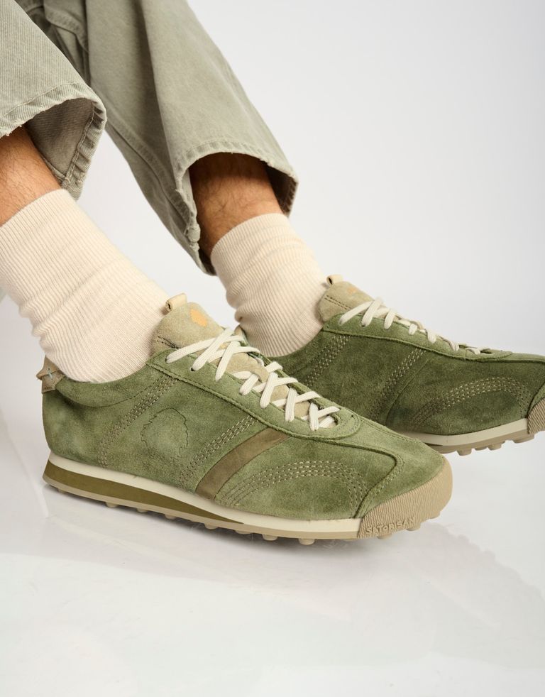 נעלי גברים - Satorisan - סניקרס זמש STARDUST - ירוק1