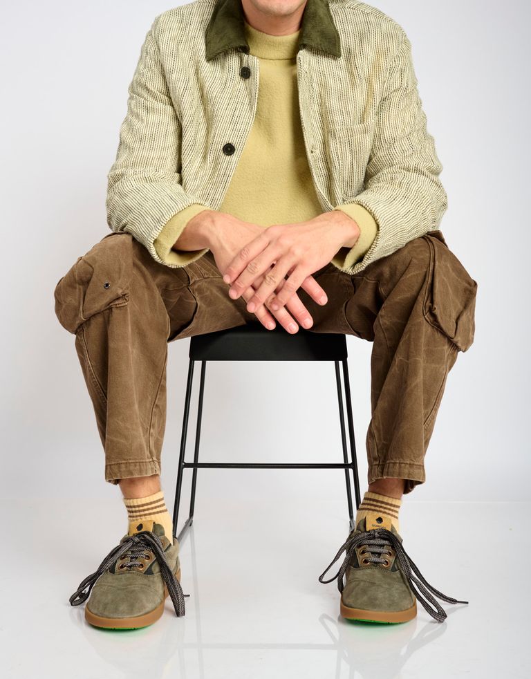 נעלי גברים - Satorisan - סניקרס זמש HATKO - חאקי2