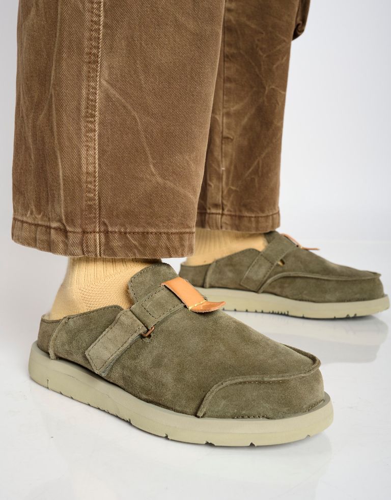 נעלי גברים - Satorisan - כפכפי זמש  UWABAKI - חאקי4