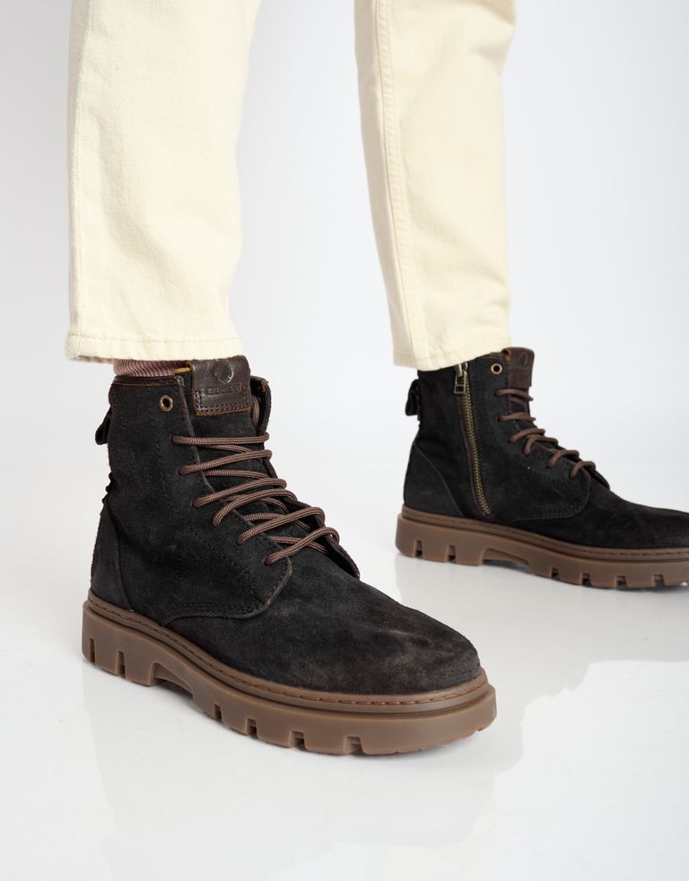 נעלי גברים - Satorisan - מגפונים עם שרוכים UNALOME - חום כהה3