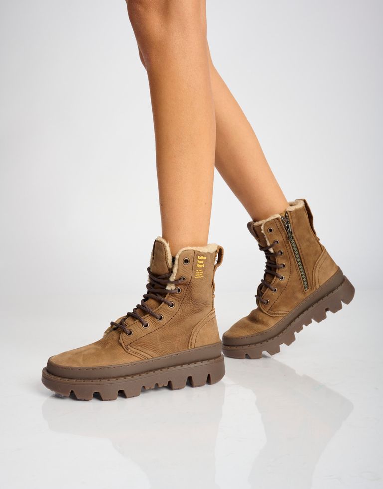 נעלי נשים - Satorisan - מגפנים עם שרוכים UNALOME - חום1