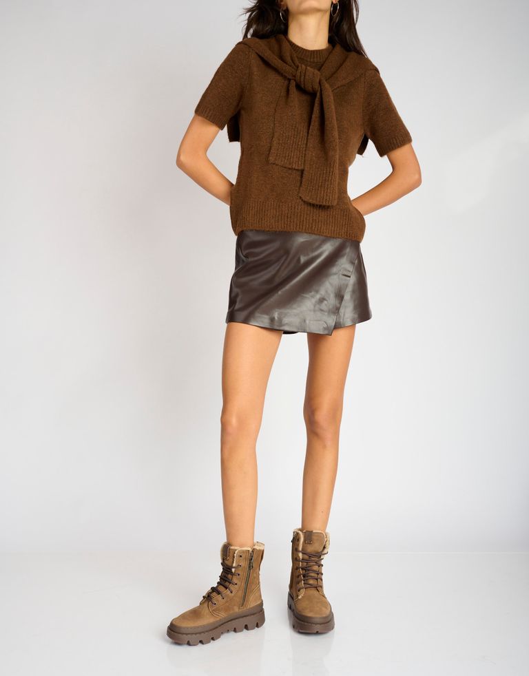 נעלי נשים - Satorisan - מגפנים עם שרוכים UNALOME - חום2