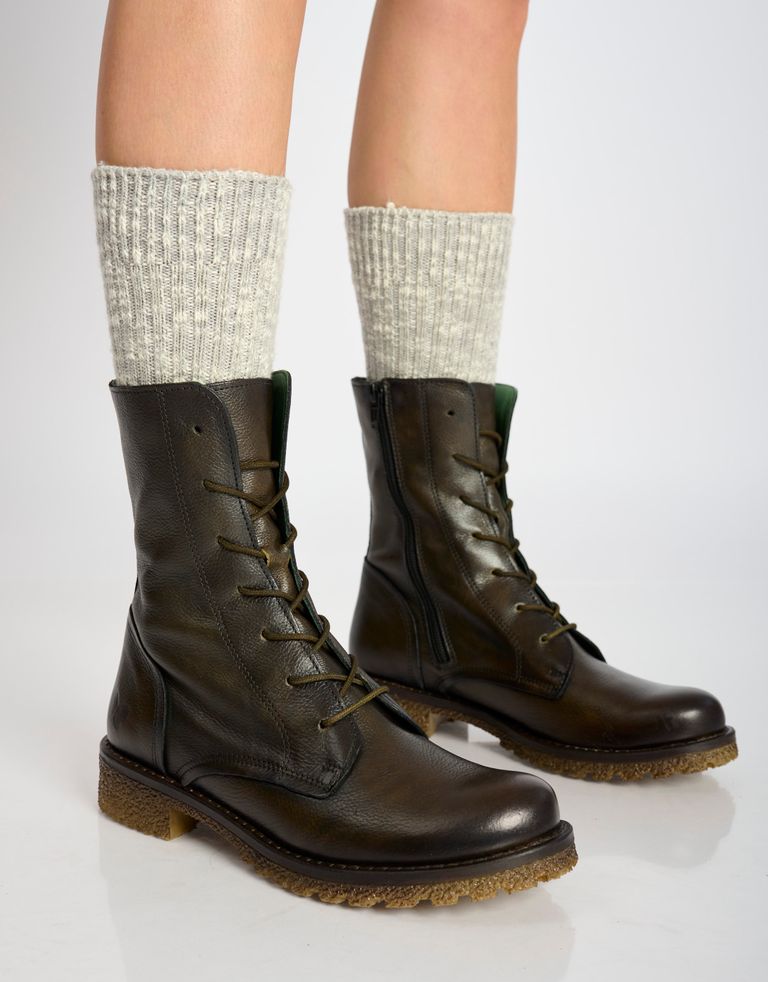 נעלי נשים - Felmini - מגפונים עם שרוכים CASTER - ירוק3