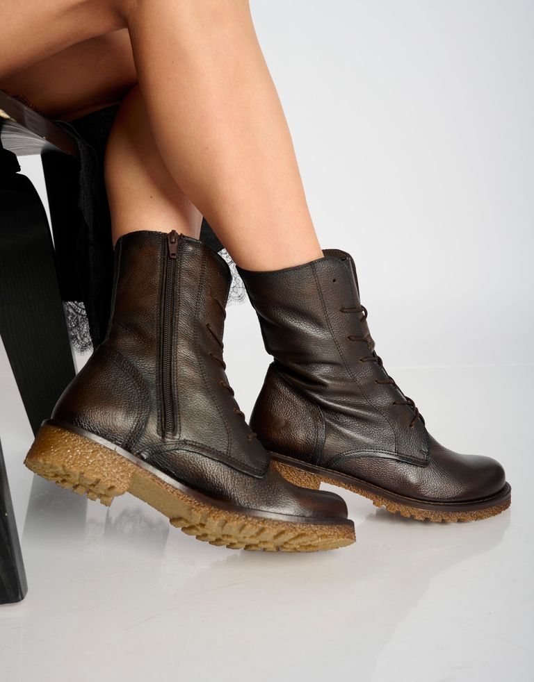 נעלי נשים - Felmini - מגפונים עם שרוכים CASTER - חום4