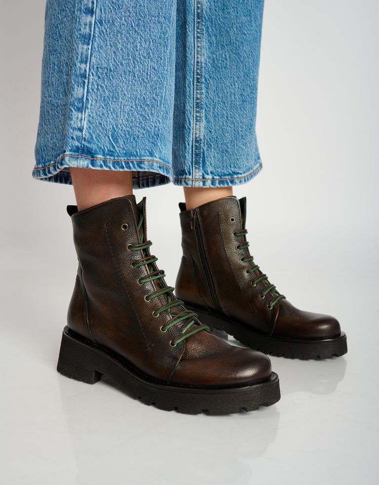 נעלי נשים - Felmini - מגפונים עם שרוכים NADIR - חום1