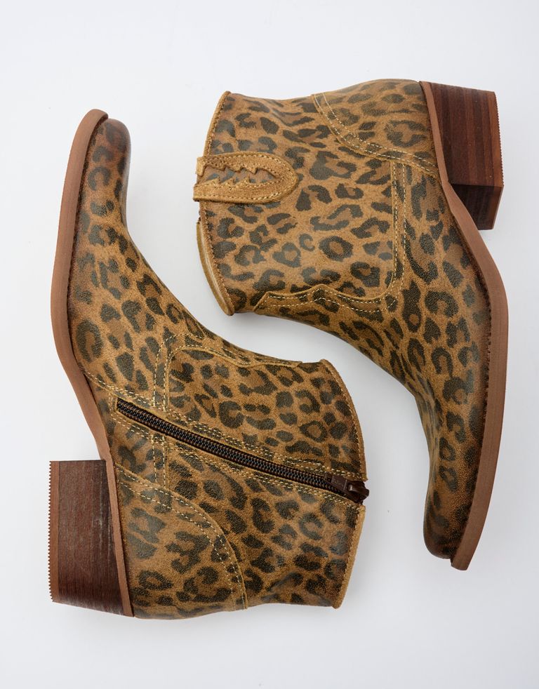 נעלי נשים - Felmini - מגפוני בוקרים WEST נמר - חום מנומר1