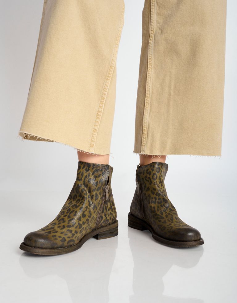 נעלי נשים - Felmini - מגפונים מנומרים GREDO - ירוק מנומר1