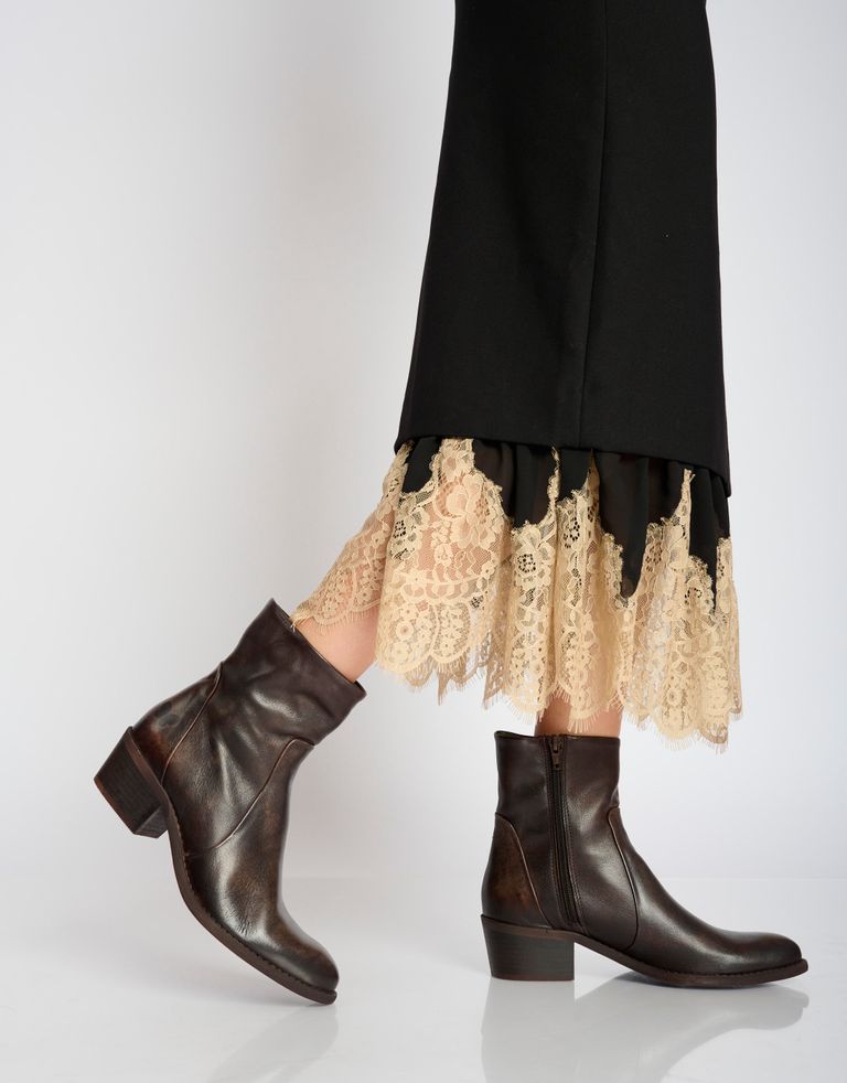 נעלי נשים - Felmini - מגפוני עור RUBI - חום כהה1