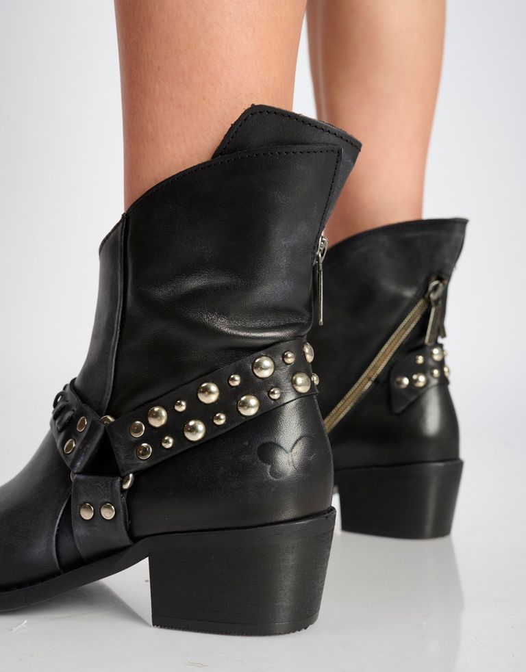 נעלי נשים - Felmini - מגפוני בוקרים וניטים RUBI - שחור מיוחד1