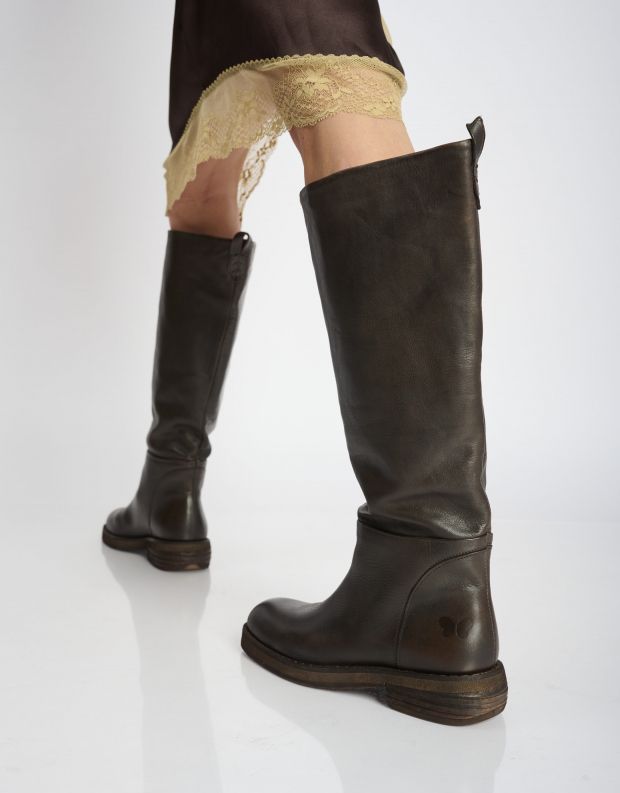 נעלי נשים - Felmini - מגפי עור CATRIN - חום כהה