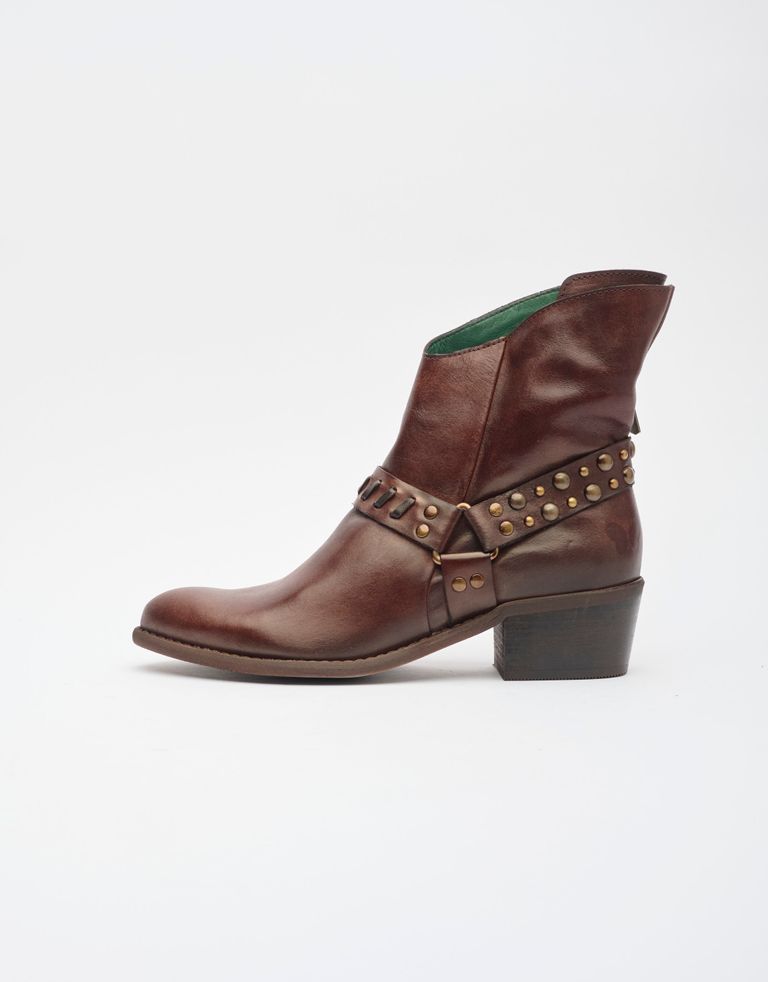 נעלי נשים - Felmini - מגפוני בוקרים וניטים RUBI - חום2