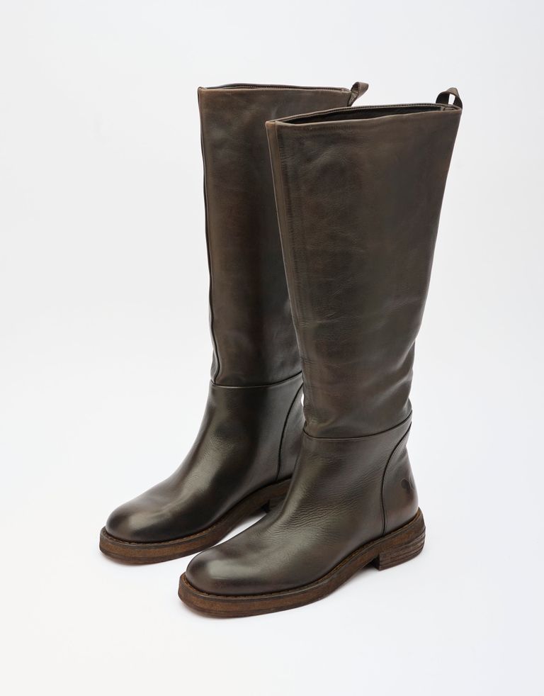 נעלי נשים - Felmini - מגפי עור CATRIN - חום כהה2