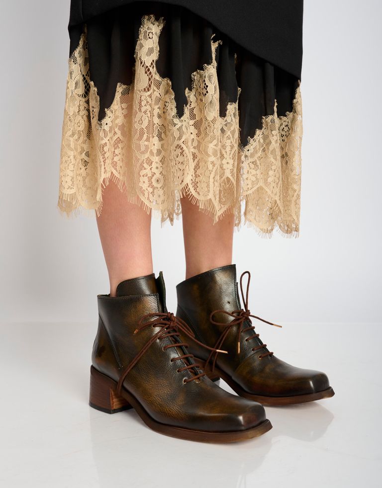 נעלי נשים - Felmini - מגפונים עם שרוכים EMIKO - חום2