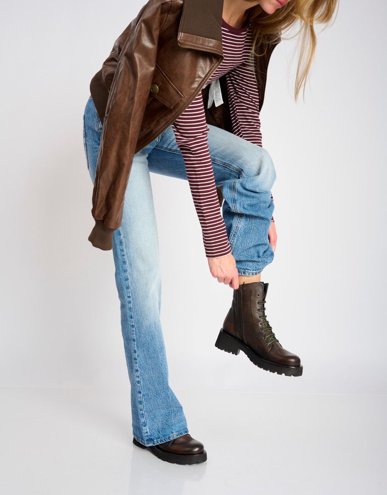 נעלי נשים - Felmini - מגפונים עם שרוכים NADIR - חום2