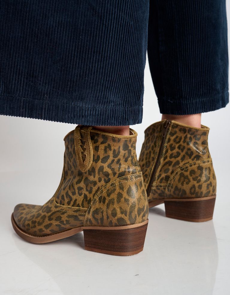 נעלי נשים - Felmini - מגפוני בוקרים WEST נמר - חום מנומר4