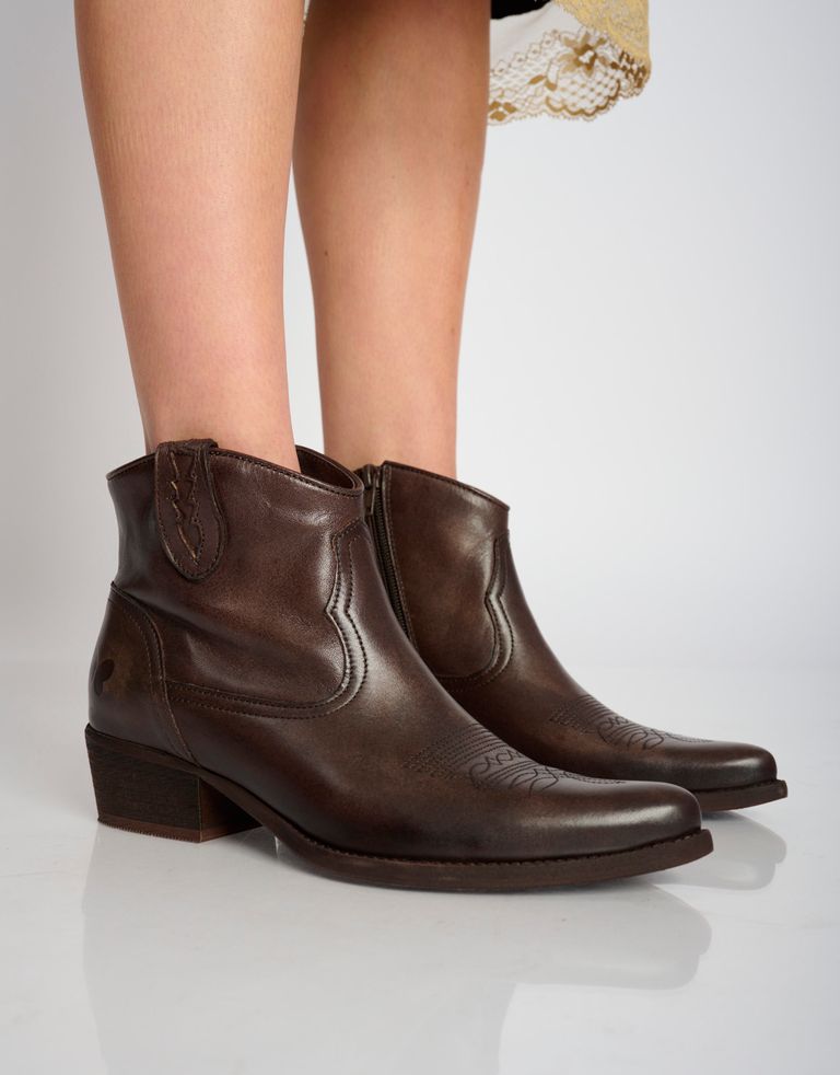 נעלי נשים - Felmini - מגפוני בוקרים WEST - חום כהה3