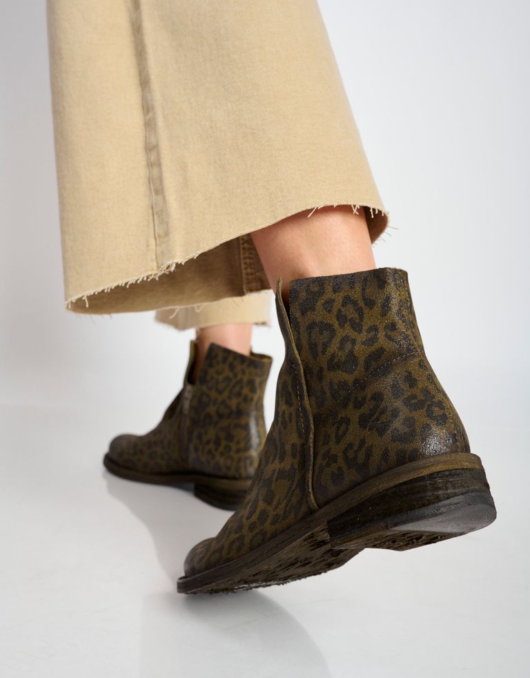 נעלי נשים - Felmini - מגפונים מנומרים GREDO - ירוק מנומר4