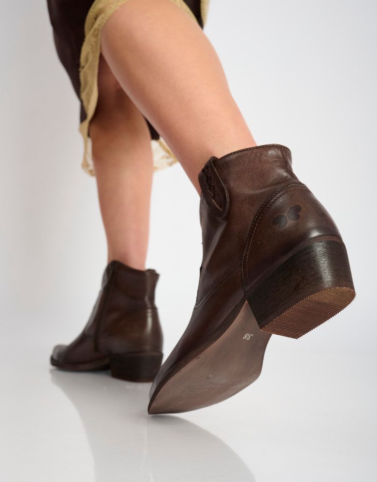 נעלי נשים - Felmini - מגפוני בוקרים WEST - חום כהה4