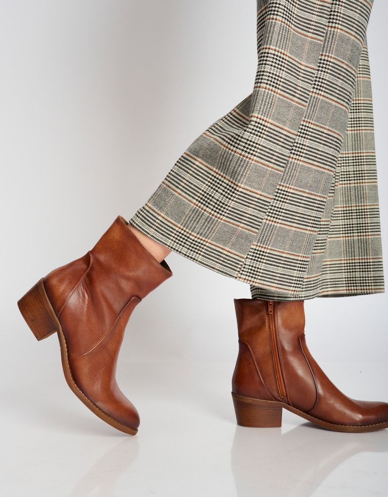 נעלי נשים - Felmini - מגפוני עור RUBI - חום3