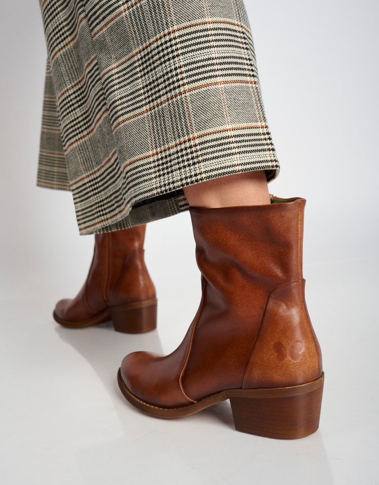 נעלי נשים - Felmini - מגפוני עור RUBI - חום4