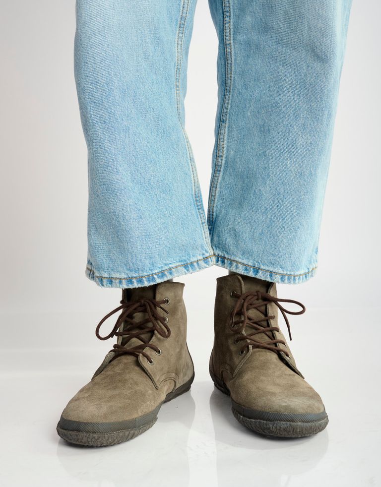 נעלי גברים - Aro - נעליים גבוהות מזמש WILLY - חום כהה4