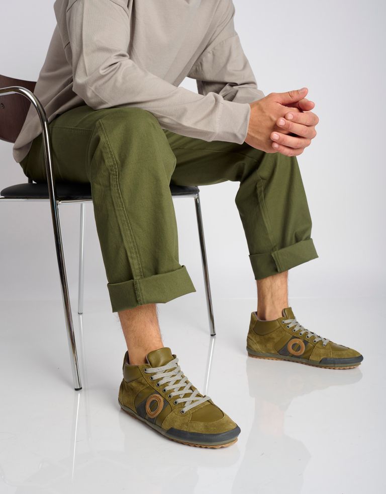 נעלי גברים - Aro - סניקרס גבוהות מעור IDO - ירוק1