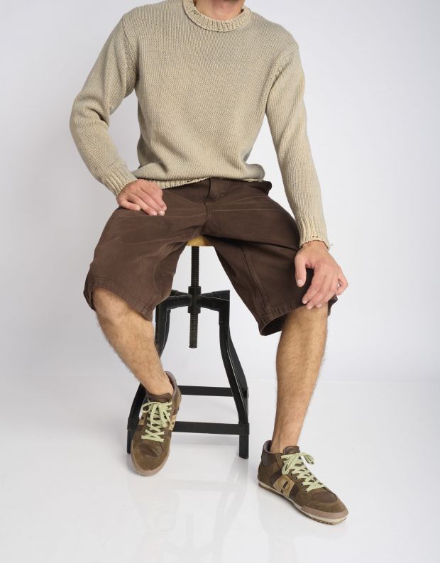 נעלי גברים - Aro - סניקרס גבוהות מעור IDO - חום