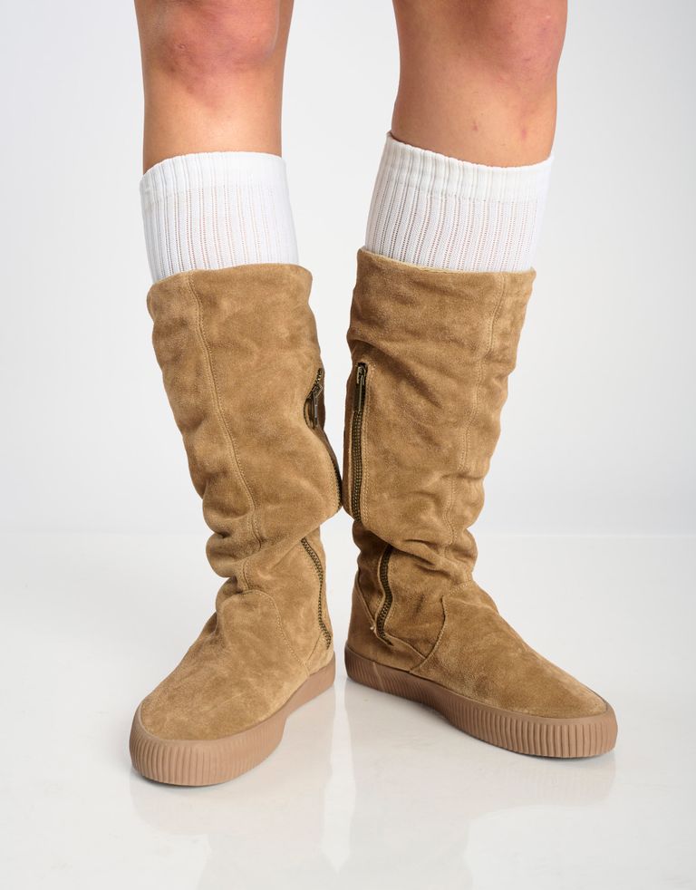 נעלי נשים - Aro - מגפי זמש גבוהות NOELLE - חום בהיר2