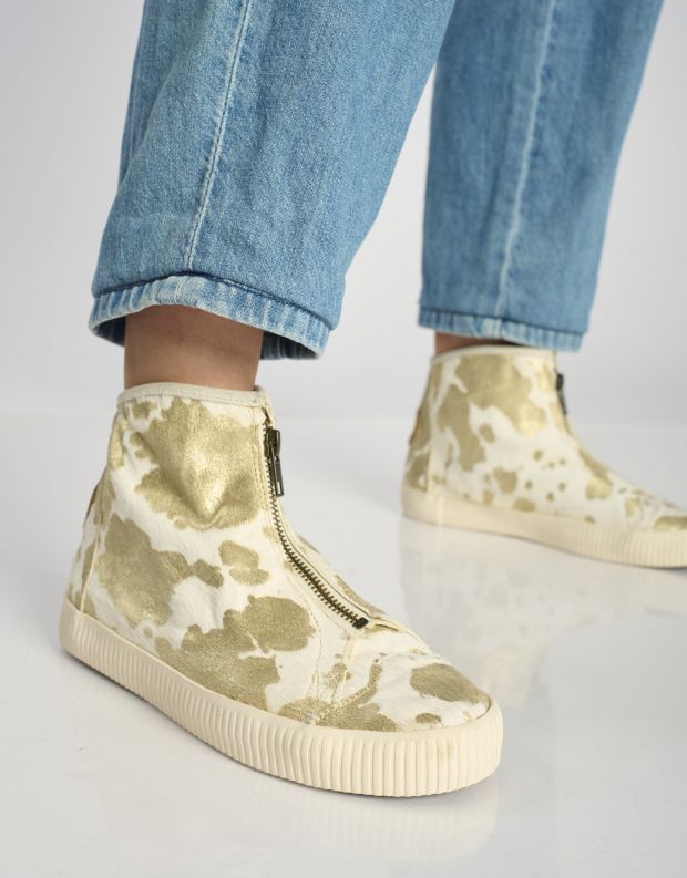 נעלי נשים - Aro - מגפונים עם והדפס  NOELLE - לבן   זהב