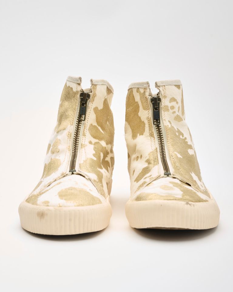 נעלי נשים - Aro - מגפונים עם והדפס  NOELLE - לבן   זהב3