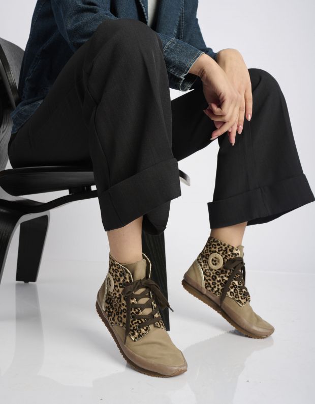 נעלי נשים - Aro - סניקרס גבוהות עם הדפס JAQ - נמר