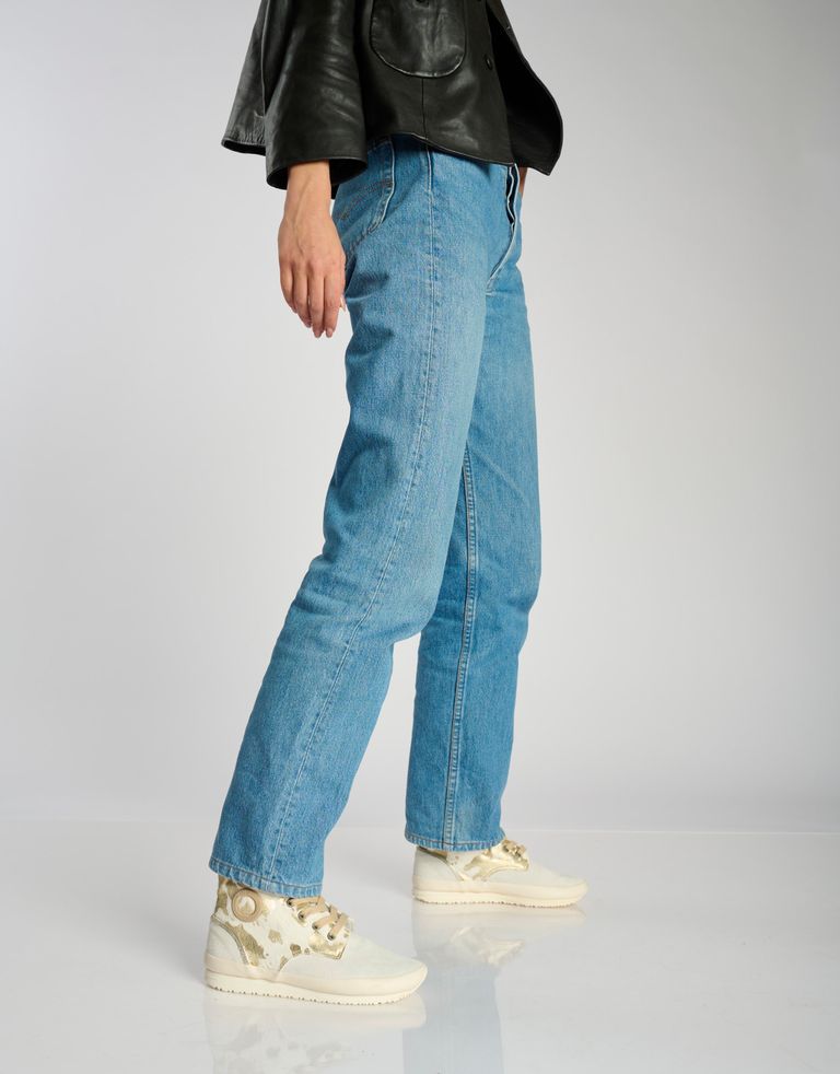 נעלי נשים - Aro - סניקרס גבוהות עם הדפס JAQ - לבן   זהב4