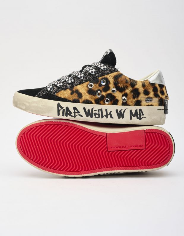 נעלי נשים - Crime London - סניקרס AGNES - שחור מנומר