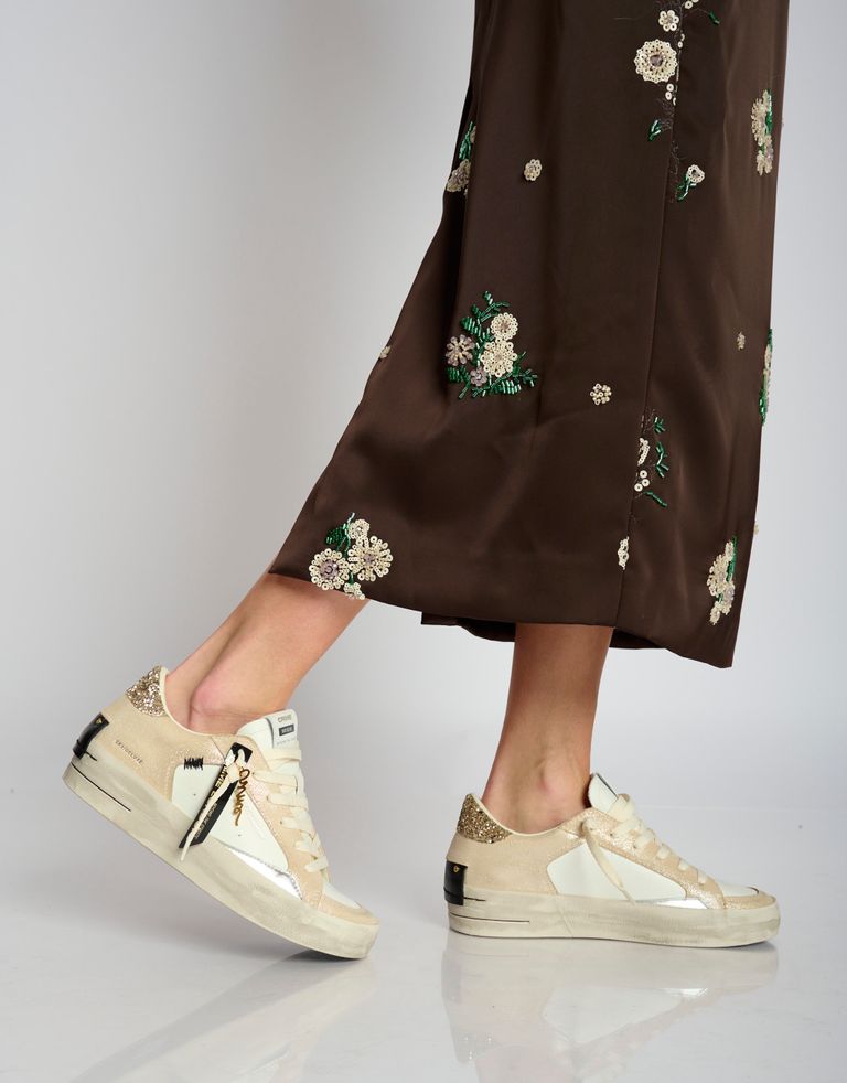 נעלי נשים - Crime London - סניקרס FREYA פלטפורמה - בז'   לבן2