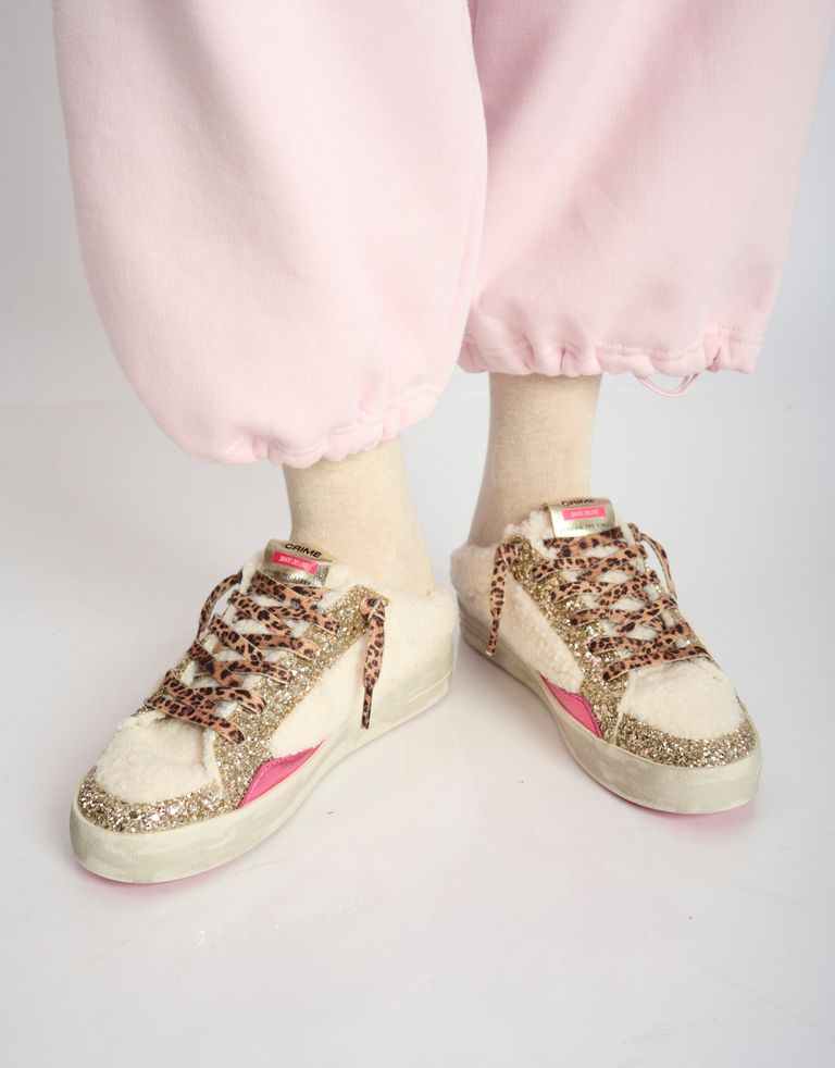 נעלי נשים - Crime London - כפכפים עם פרווה ALANIS - לבן3