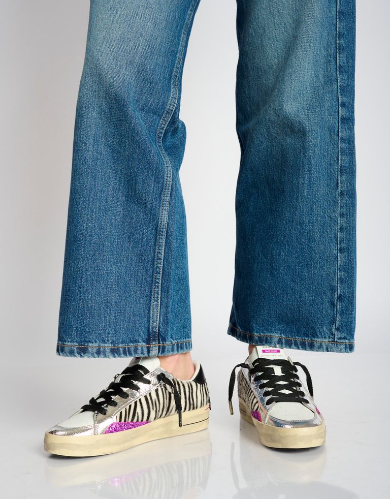 נעלי נשים - Crime London - סניקרס FREYA - זברה3