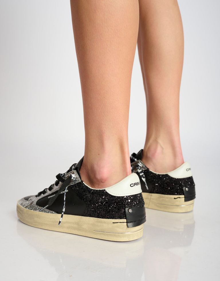 נעלי נשים - Crime London - סניקרס FREYA - שחור   כסף4