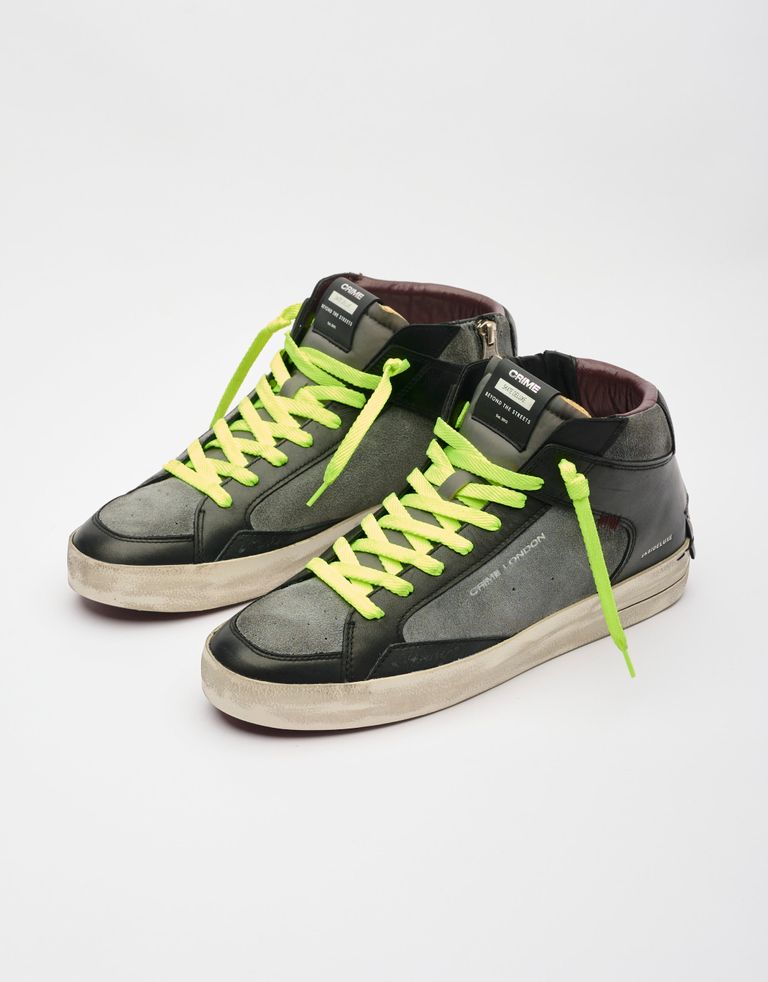 נעלי גברים - Crime London - סניקרס ALBIE גבוהות - שחור אפור2